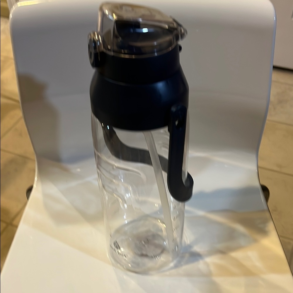 Clear and Black Water Bottle